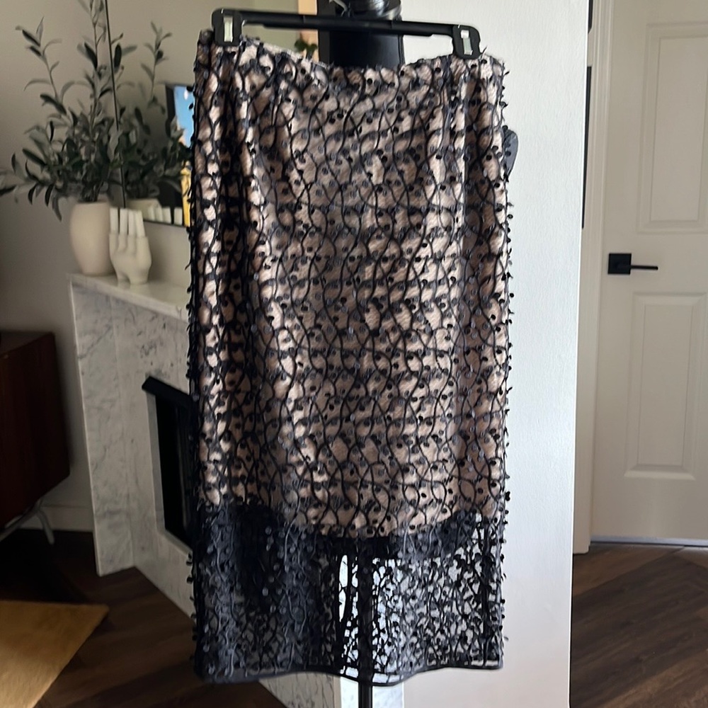 By Malene Birger macramé sheer skirt